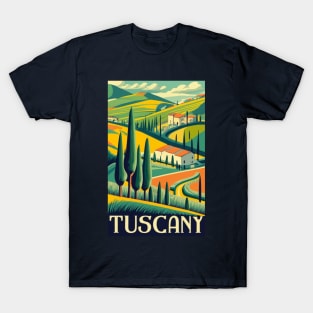 A Vintage Travel Art of Tuscany - Italy T-Shirt